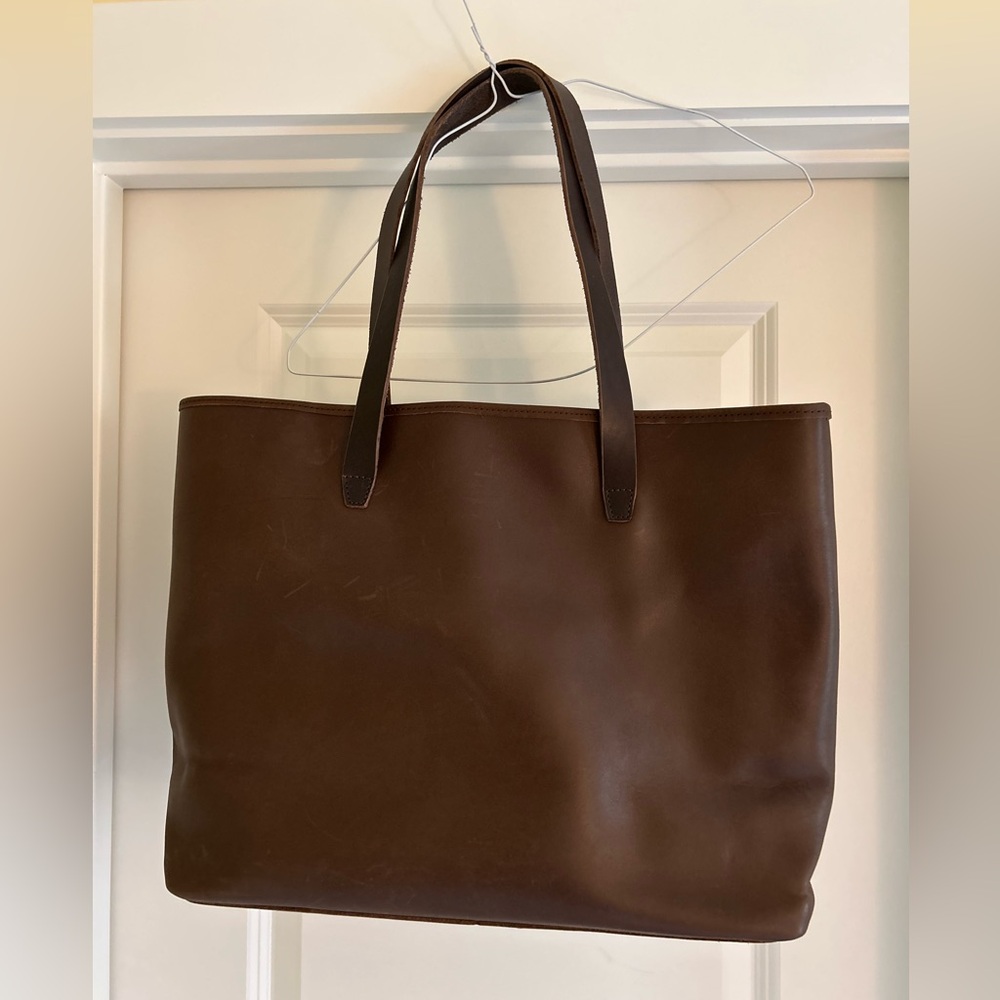 Chocolate Brown Leather Tote Bag